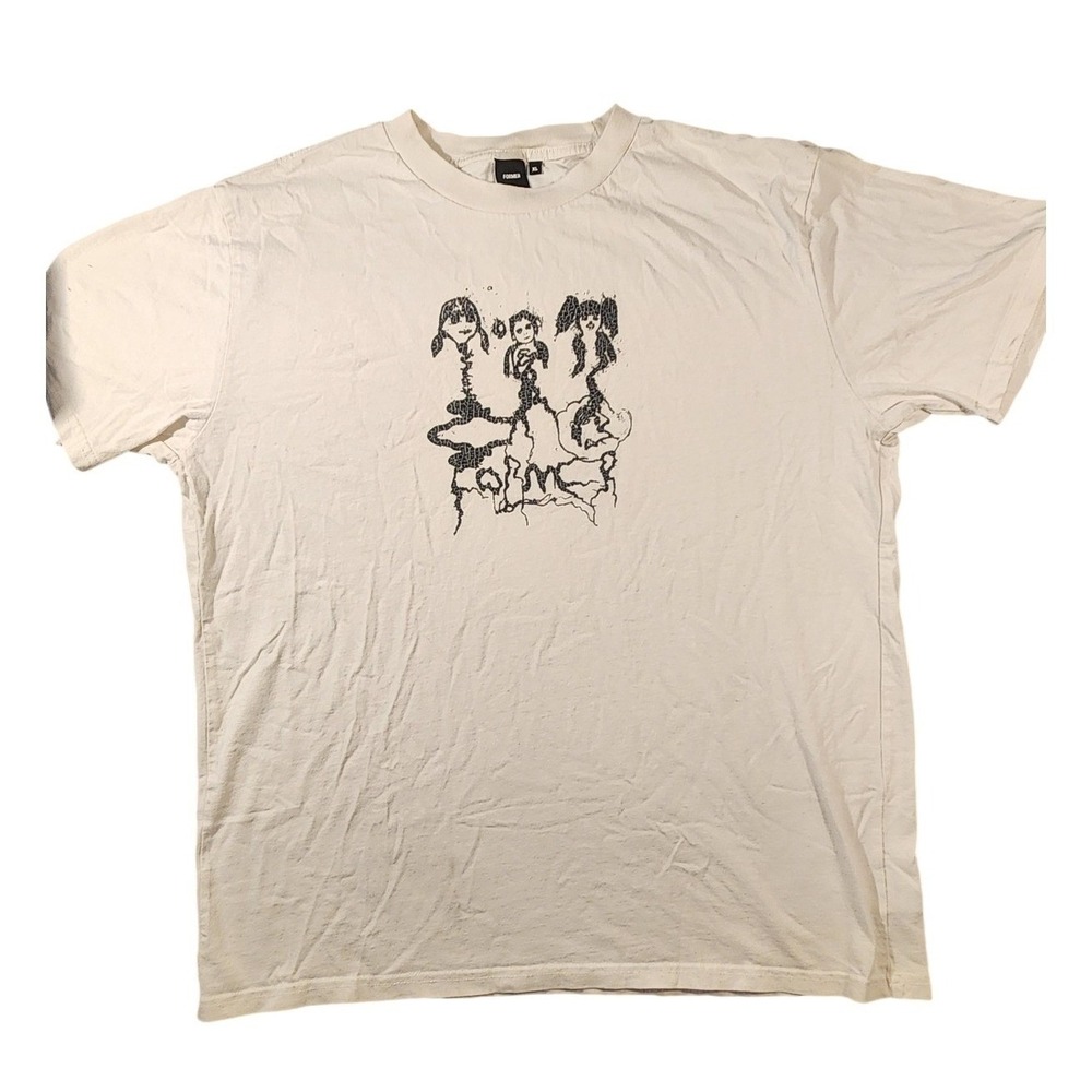 FORMER Shirt Mens XL Tremor T-shirt Bone Boutique White Graphic Print Tee Cotton